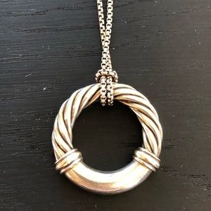 David Yurman Silver Metro Circle Pendant